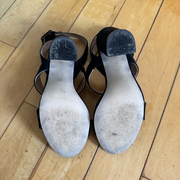 Steve Madden Black Suede Block Heel Sandals - Picture 11 of 12